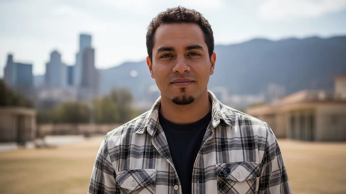 Dono de negócio brasileiro olhando confuso para o celular buscando sua empresa no Google Maps