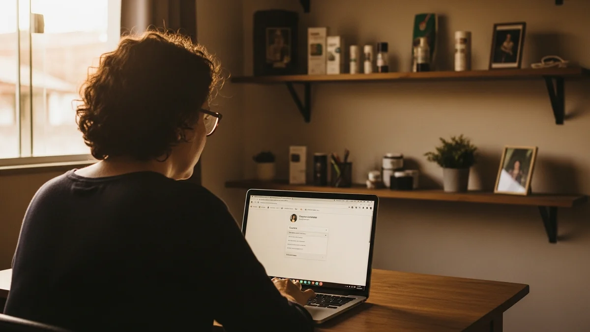 Dono de negócio brasileiro escolhendo categoria no painel do Google Meu Negócio