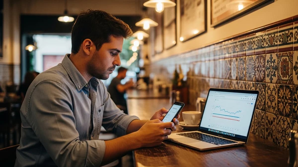 Tela de computador mostrando avaliações do Google com gráfico de ranking local ao lado